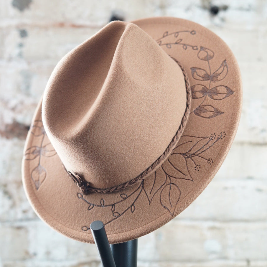 Fedora - Brown - Vines/Leaves