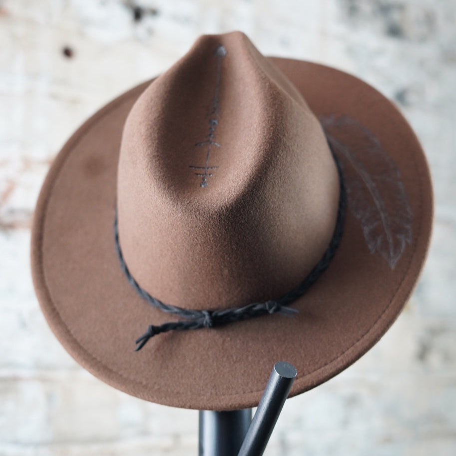 Fedora - Dark Brown - Feather