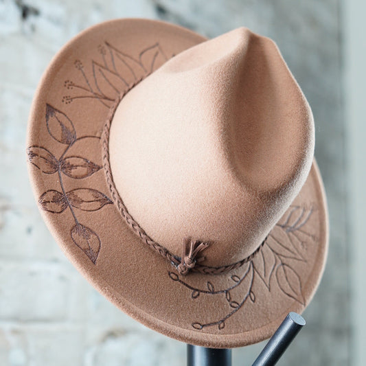 Fedora - Brown - Vines/Leaves